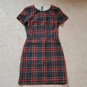 Grey plaid short-sleeve dress